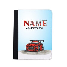 Zeugnismappe Junge Auto personalisiert mit Name Urkundenmappe Dokumente A4+
