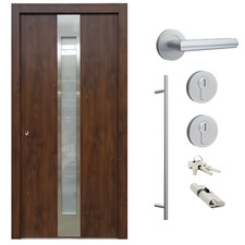 Ausstellungstür #RH07 Stahl Haustür  AS68 mit Zarge DIN Links 100x210 cm