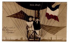 Zeppelin/Flugpost 1908 HUMORKARTE mit kindern im Fesselballon (BA1123