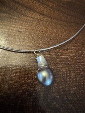 GIGANTISCH ! 30 x 11 mm Südsee Perlen-Anhänger   Schwarze SüdseePerle Barock 