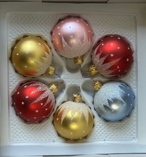 1096/25 6x Christbaumschmuck Weihnachtsschmuck Kugeln
