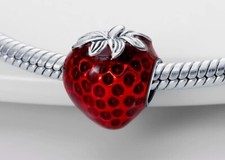 💖 925 Sterling Silber Charm Schmuck Anhänger ERDBEERE für Pandora Armband 💖