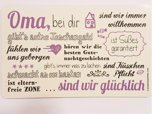 Brettchen oma familie - oma,
