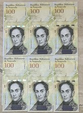 Banknote 6 x 100 Mil Bolivares