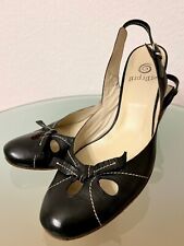Gidigio Sling Pumps, EU Gr. 39,5 , Leder, Schwarz, sehr komfortabel