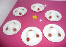 Retro  6 Eierbecher mit Ablage