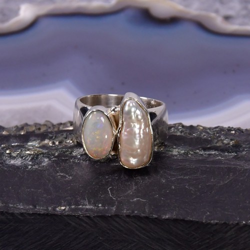 Edelopal ring 925er - ring,, silber