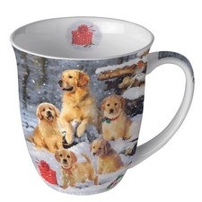 Weihnachten - Becher - Mug 0.4 L - Fine Bone China - Ø 10 cm x H 10,5 cm - Golde