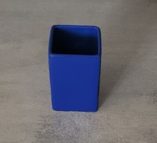  Flash Blau Zahnputzbecher. Steinzeug mit glänzender Oberfläche Quadratisch