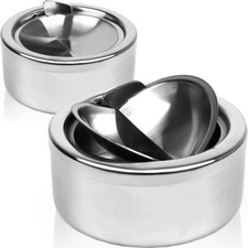 2x Aschenbecher Edelstahl XL