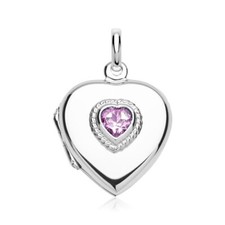 Amethyst Heart Locket Pendant