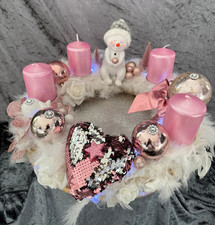 Adventskranz Weihnachten Adventsgesteck Weihnachtskranz beleuchtet Federkranz