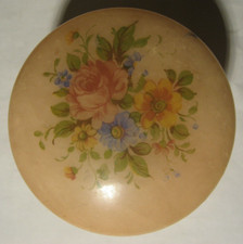 Dose Vintage Tiegel Döschen Cremedose Kosmetikdose Aufklappbar, Rosa, Blumen