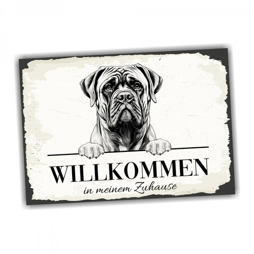 Hundeschild willkommen zuhause - hundeschild,