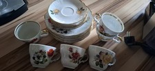17 tlg. Kaffee Service Kuchenteller u. Sammeltassen  Blumen Bavaria Porzellan