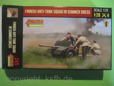 1:72 Strelets #245 WKII Finnland Panzerabwehrkanone + Bedienung Sommer Uniform