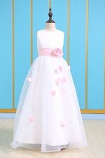 HBH Brautmode I Kommunionkleid aus Georgette Taufkleid Festkleid Blumenmädchen