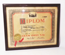 Opel Diplom 1932 Werk Service Schule Rüsselsheim Adam Opel No 222 Urkunde