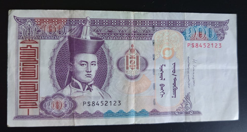 Banknote mongolei 100 - banknote,,