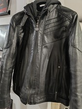 Rammstein Lederjacke - Logo mit Kapuze XL