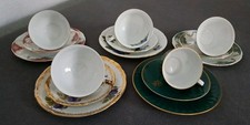 Konvolut 5 Sets Kaffeegedeck Sammeltassen Porzellan Vintage