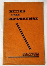 Rärität Hindernissbau: Reiten über Hindernisse / Freiherr von Langen / vor 1945