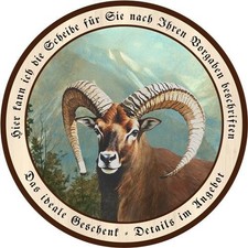 Mufflon Portrait Muffelwild Schützenscheibe 41 cm Wunschtext 204