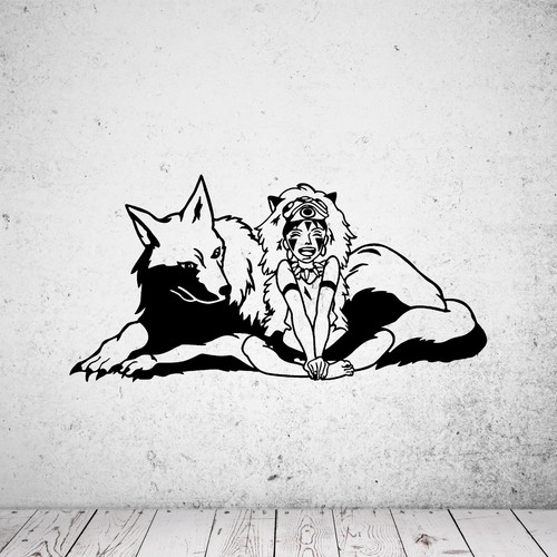 Wandtattoo prinzessin mononoke - prinzessin,