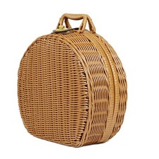 1X(Rattan-Aufbewahrungsbox, Koffer, Korbgeflecht, Aufbewahrungsbox mit Grif6484
