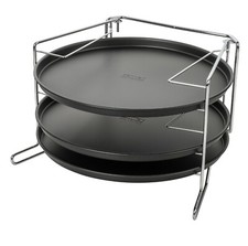 Zenker Pizza-Set 3-teilig, Pizzableche Ø28cm rund inkl. Pizzaschneider/-Heber