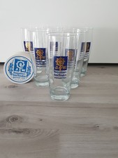 6 AUGUSTINER hell - Willybecher 0,5 l - Dekor blau-gold Willibecher Bierglas 