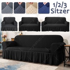 1/2/3 Sitzer Sofa Überwürfe Sofabezug mit Rock elastische Sofahusse Abdeckung