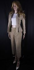Richard Tyler Seide Silk Blend Metallic Kostüm 2 PC  Capri Pant Suit Gold Gr M