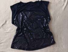 Damen Shirt Tunika Pailletten