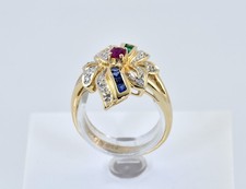 Ring smaragd rubin saphir - smaragd,
