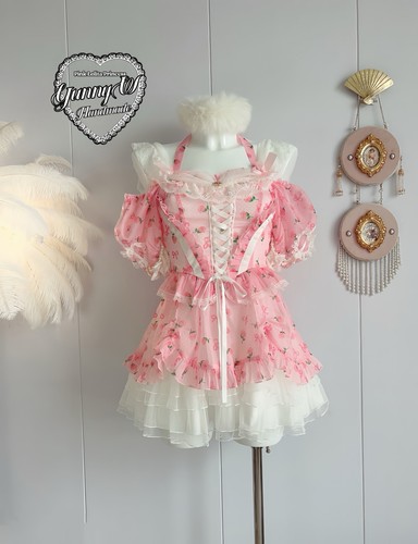 Rosa blumen lolita kleid - blumen,