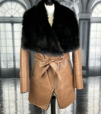 Traumhaft  Rose Jacke  Winter Fell  Imitat Jacke  Braune Leder Neu  Gr. One Size