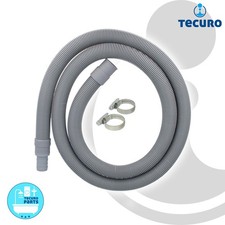 tecuro Ablaufschlauch Verlängerung (geeignet für Wasch- / Spülmaschine) grau