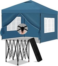 Pavillon 3x3 m Sonnenschutz Gartenpavillon Camping Festival Blau 07bl