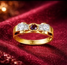 585 gold ring rubin diamanten - 585,
