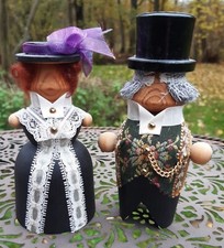 Künstler Holz Figur Puppe aus Schweden Mann 14cm + Frau 12cm von Clara Salander