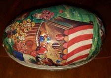 Schönes altes Osterei zum Befüllen mit nostalgischem Motiv 