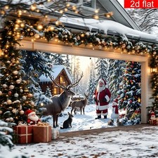 Milu Hirsch Weihnachtsmann Garage Tür Banner Gewebe Outdoor Hintergrund