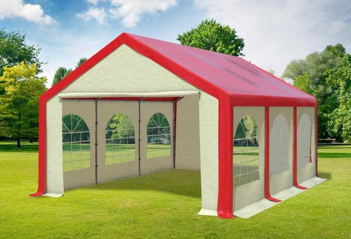 Partyzelt 4x6m rot beige - partyzelt,