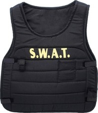 SWAT POLIZEI KUGELSICHERE WESTE KINDER Karneval Fasching Polizist Agent Kostüm