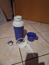 Tupperware Thermo Duo Kaffee Thermoskanne lila ca. 1l mit Griff und Trinkbecher