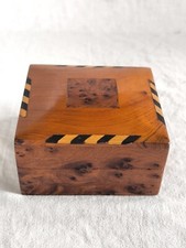 Schöne Holzdose Schatulle Holz Intarsien Wurzelholz Schmuckkästchen Vintage 