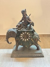 ￼ Kamin Uhr "Elefanten" Uhr ,Französische Uhr ,Bronze Uhr ￼￼