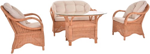 Set sitzgruppe henry rattan - set/4,