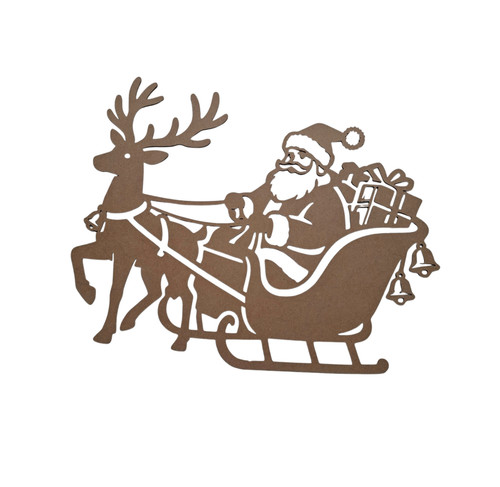 Weihnachtsmann schlitten holz - weihnachtsmann,
